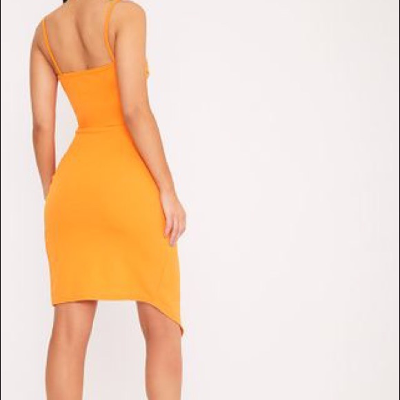 LAURIELL BRIGHT ORANGE WRAP FRONT MIDI DRESS 0 - Picture 5 of 6
